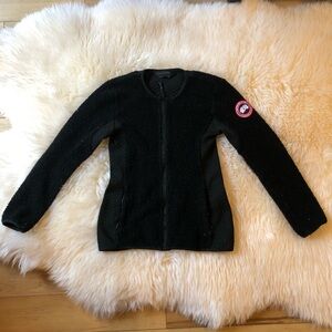 Canada Goose hybridge black wool fleece Sherpa shearling fur jacket S